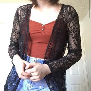 Black lace kimono